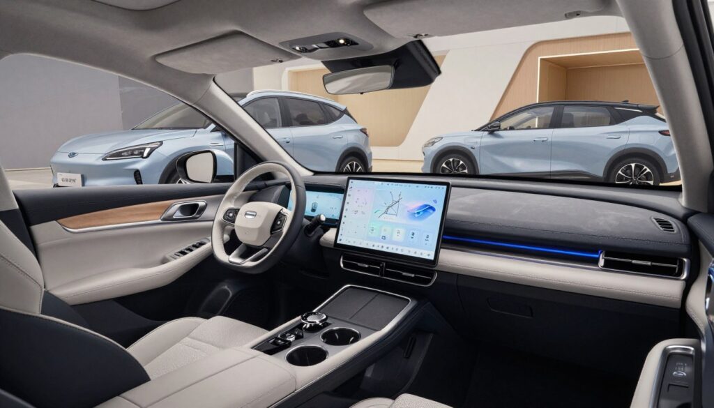 Komfort jazdy i wyposażenie GAC Aion V i Geely EX5 Komfort jazdy i wyposażenie GAC Aion V i Geely EX5